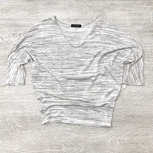 White and Gray stripe top